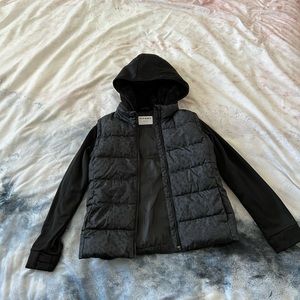 Old Navy Girls Techie Fleece Hybrid Hoodie Zip-Front Jacket